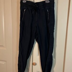 Athleta Black Jogger Pants with Zippered Pockets